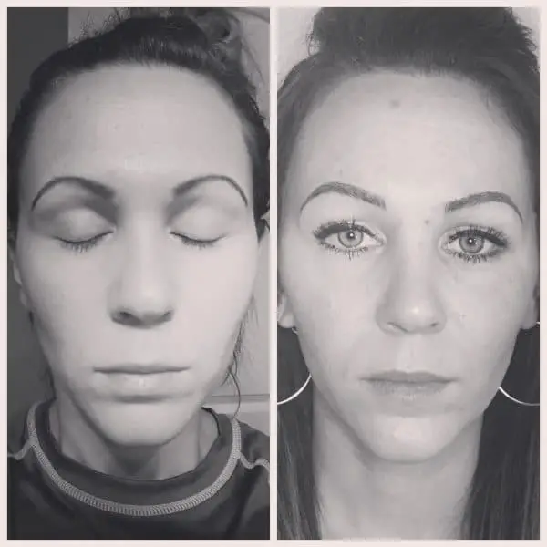 amanda full face before and after microblading