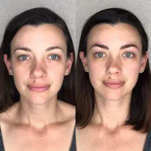 Microblading before and after subtle strokes
